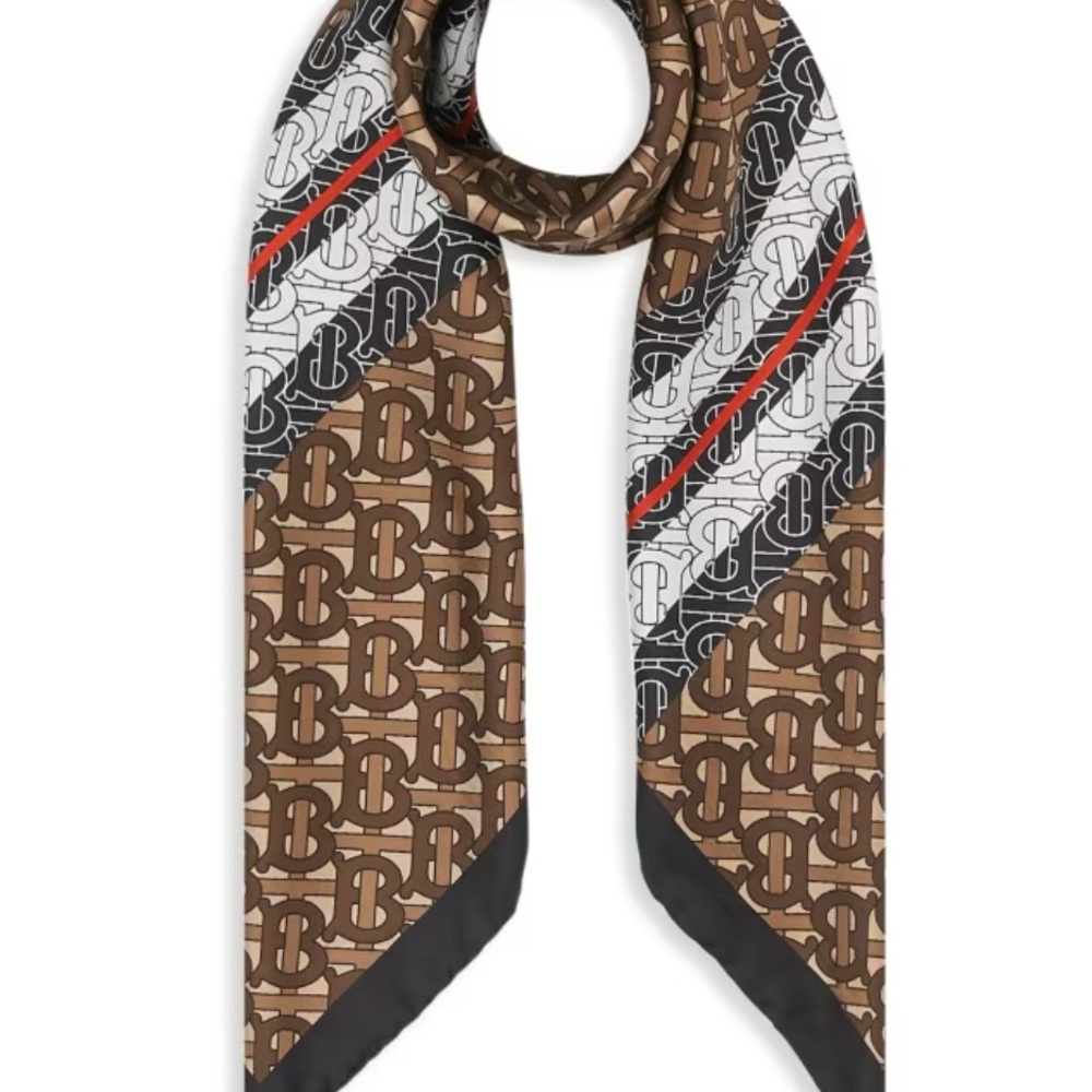 Burberry Brown and Black Monogram Scarf